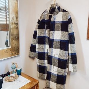 Wool Buffalo Check Baldwin Coat